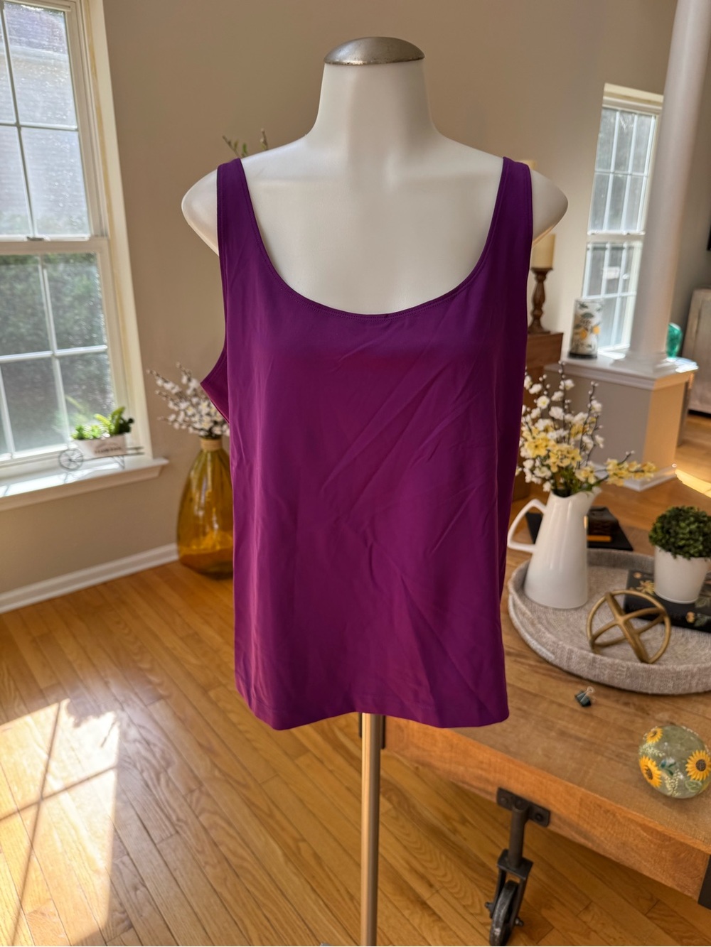 Chico's Sleeveless Scoop Neck Camisole - Deep Purple